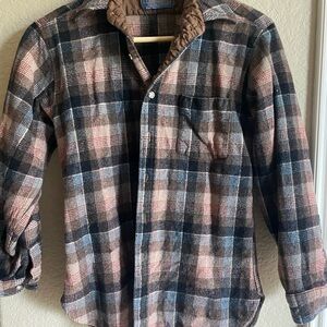 Vintage Pendleton Wool brown plaid Flannel